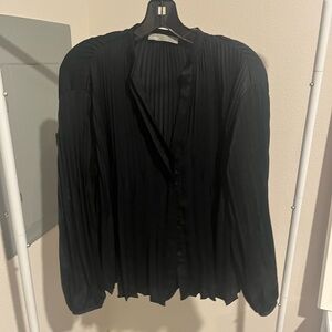 Vince navy pleated shirt